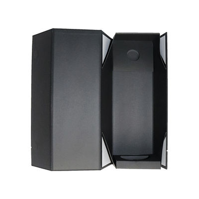 Matt Black Wine Gift Packaging plegable encajona el tipo plegable