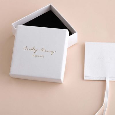 Cajas de regalo de encargo blancas multiusos de la joyería, tapa y caja baja los 9x9x3.5cm