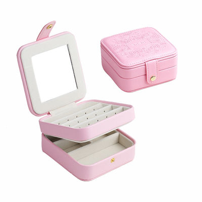 Caja portátil de la joyería del viaje de las divisiones desmontables, joyero el 11.5*11.5*5.7cm de dos capas