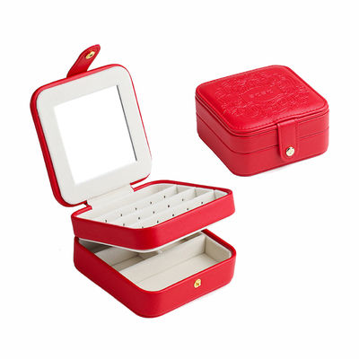 Caja portátil de la joyería del viaje de las divisiones desmontables, joyero el 11.5*11.5*5.7cm de dos capas