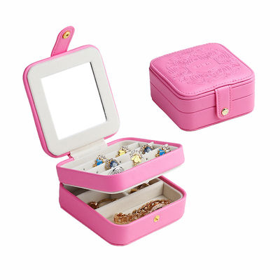 Caja portátil de la joyería del viaje de las divisiones desmontables, joyero el 11.5*11.5*5.7cm de dos capas