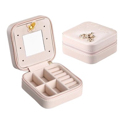 Caja de joyería personalizada recepción del viaje del OEM ISO9001 con el espejo para las mujeres