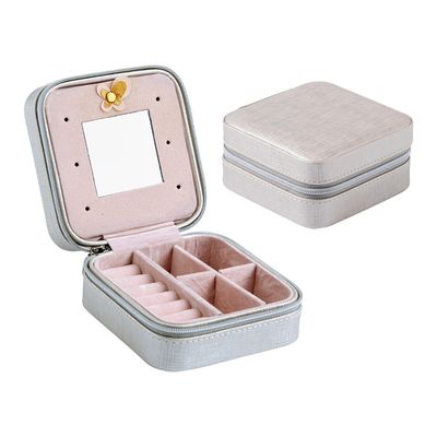 Caja de joyería personalizada recepción del viaje del OEM ISO9001 con el espejo para las mujeres