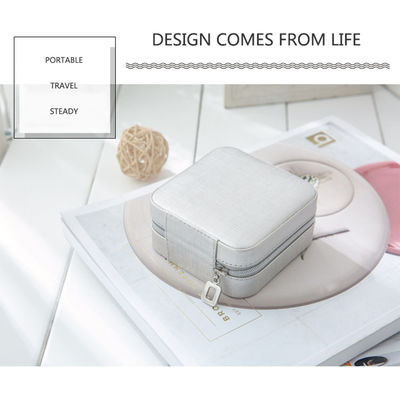 Caja de joyería personalizada recepción del viaje del OEM ISO9001 con el espejo para las mujeres