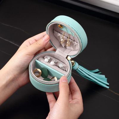Caja portátil hecha a mano de la joyería del viaje