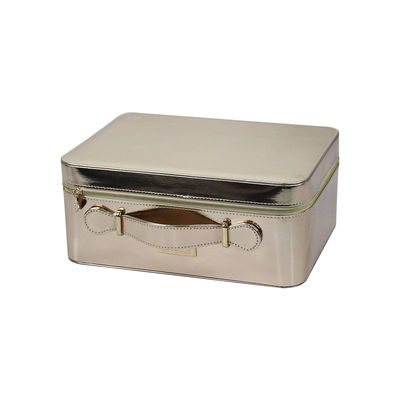 Caja duplicada de la vanidad del maquillaje de la aprobación del oro ISO9001 con la manija superior