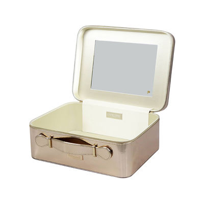 Caja duplicada de la vanidad del maquillaje de la aprobación del oro ISO9001 con la manija superior