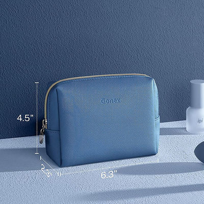 Bolso cosmético portátil del maquillaje de los azules marinos, bolsa cosmética impermeable 6,3 pulgadas