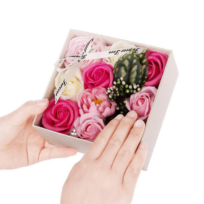 Rose Soap Flower Bouquet Boxes artificial el 14.5cm*14.5cm*7.5cm para los profesores