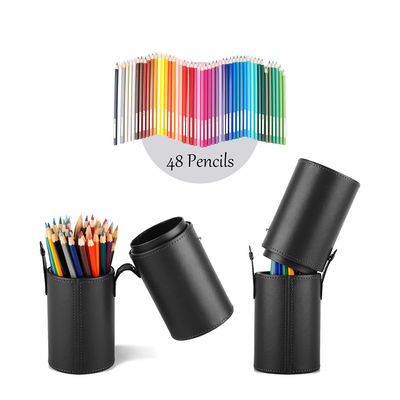 Capacidad grande bien Stitiched del maquillaje del tubo de cuero sintético del cepillo