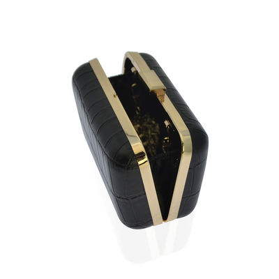Cuero negro elegante de la PU del modelo del cocodrilo del bolso de igualación del tacto cómodo