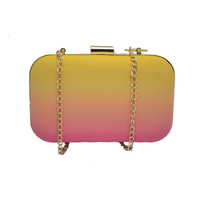 Logo Evening Clutch Bag plateado de metal adaptable con el oro desprendible Tone Chain