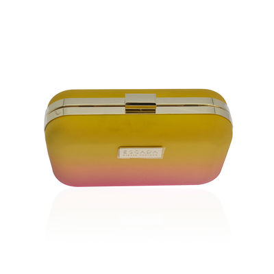 Logo Evening Clutch Bag plateado de metal adaptable con el oro desprendible Tone Chain