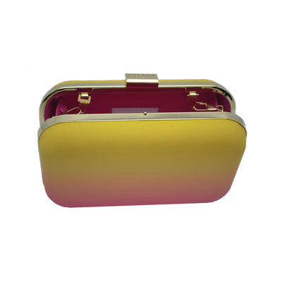 Logo Evening Clutch Bag plateado de metal adaptable con el oro desprendible Tone Chain