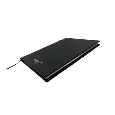 Uso de cuero de la oficina del negro del cuaderno del Hardcover de 80 hojas del vegano