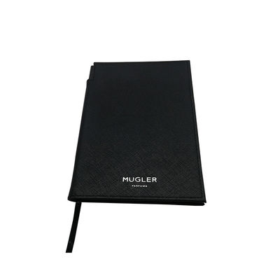 Uso de cuero de la oficina del negro del cuaderno del Hardcover de 80 hojas del vegano