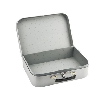 Caja de encargo de la maleta del papel de la cartulina de la guarnición de la impresión con el cierre de la cerradura del metal