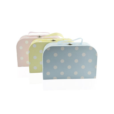 Caja de Dot Pattern Cardboard Storage Suitcase de 3 sistemas con la manija de la cinta