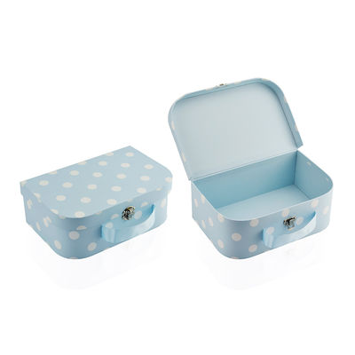 Caja de Dot Pattern Cardboard Storage Suitcase de 3 sistemas con la manija de la cinta