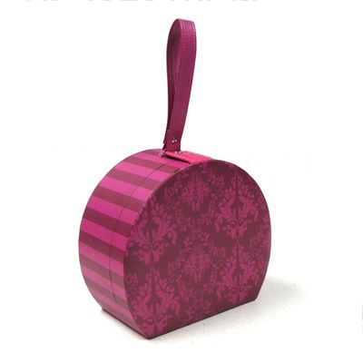 Material de papel especial de la caja de regalo de la maleta de la ronda del cierre del botón a presión