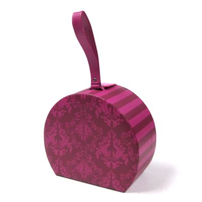 Material de papel especial de la caja de regalo de la maleta de la ronda del cierre del botón a presión